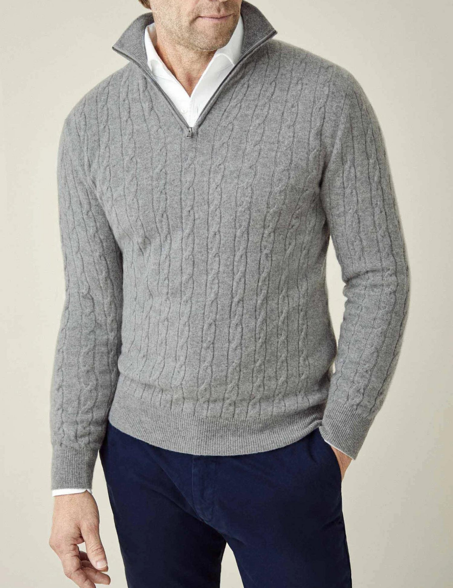 Cable Knit Zipper Sweater