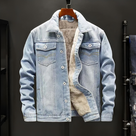 Men's Fleece Denim Jacket | Stylish