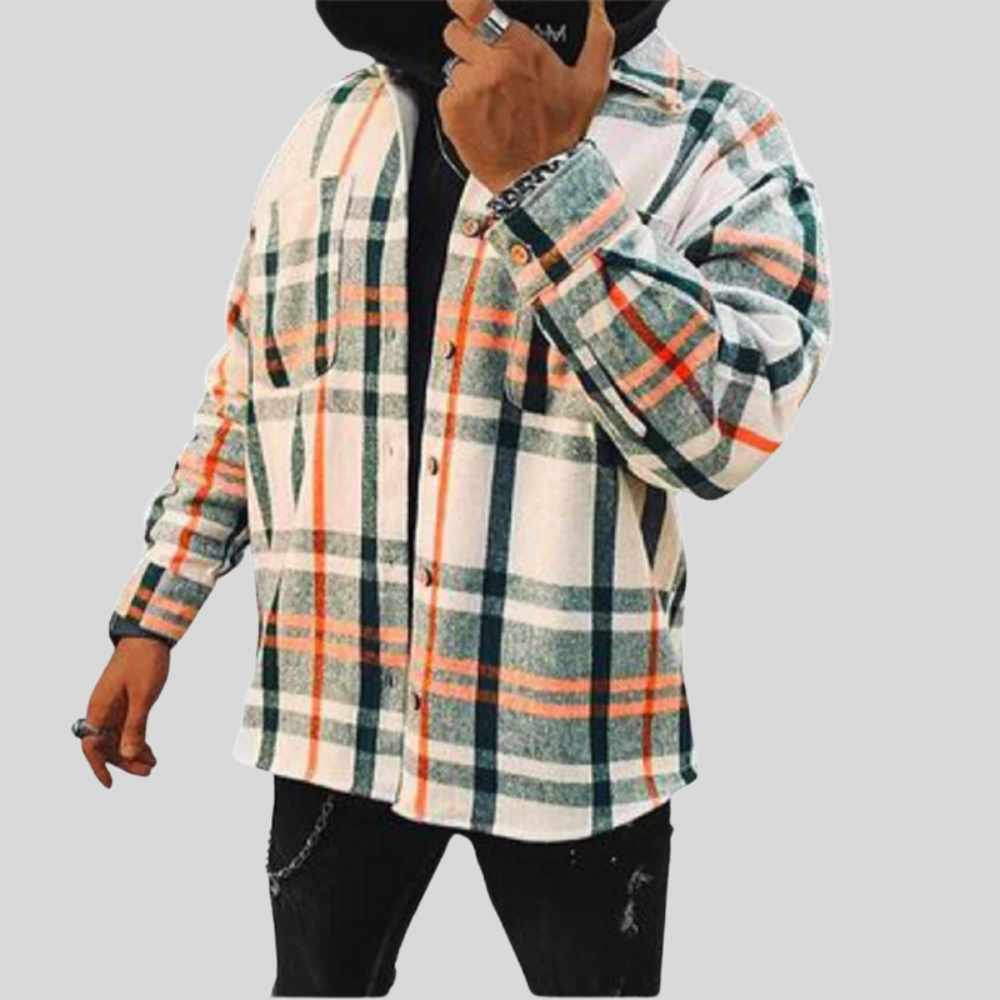 Men’s Plaid Button-Up Shirt | Casual
