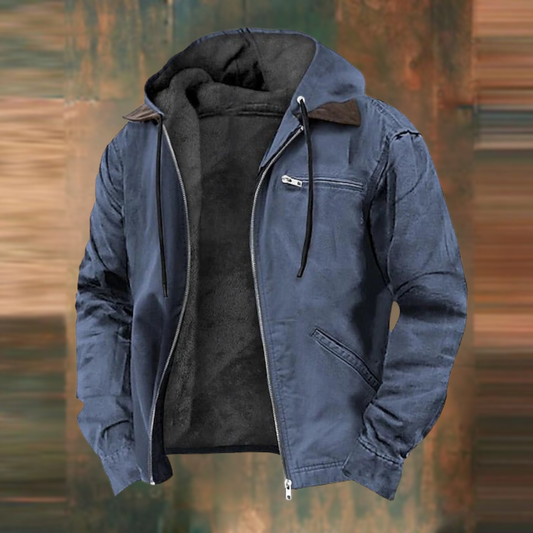 Men’s Zip-Up Hooded Jacket | Casual Style