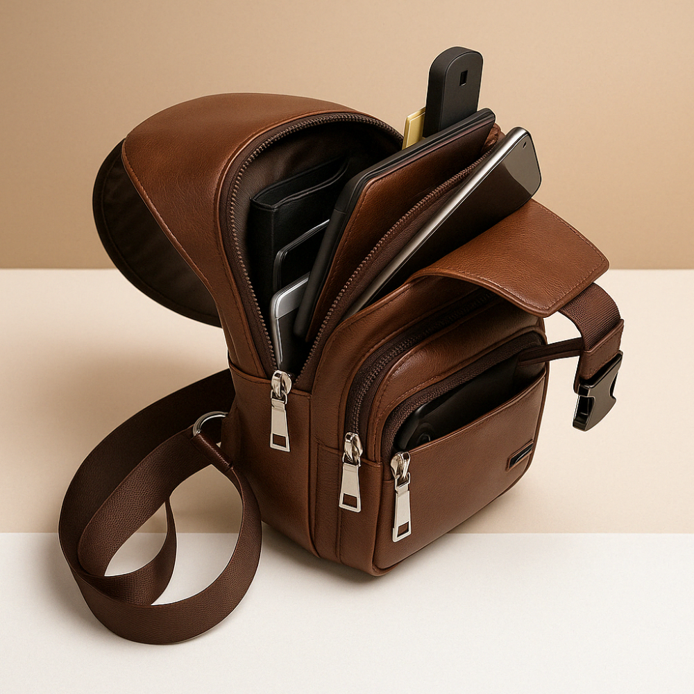 Men's Leather Sling Bag | Modern