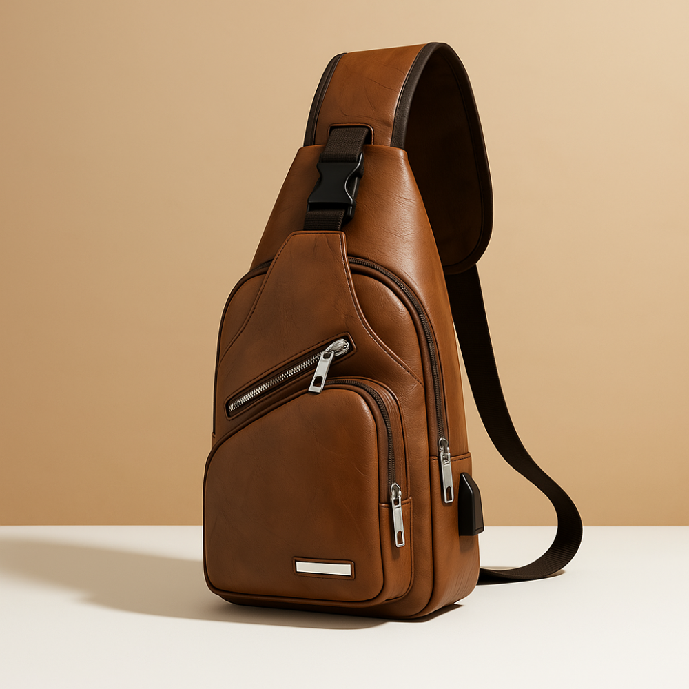 Men's Leather Sling Bag | Modern