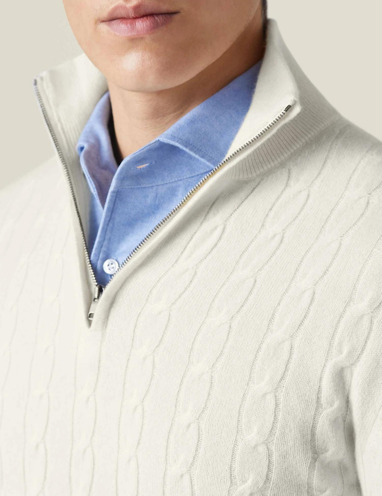 Cable Knit Zipper Sweater