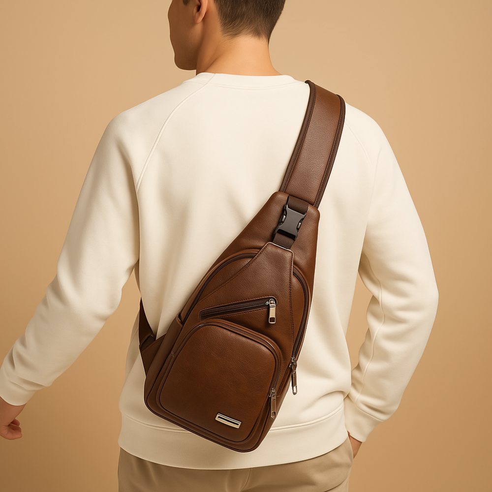 Men's Leather Sling Bag | Modern