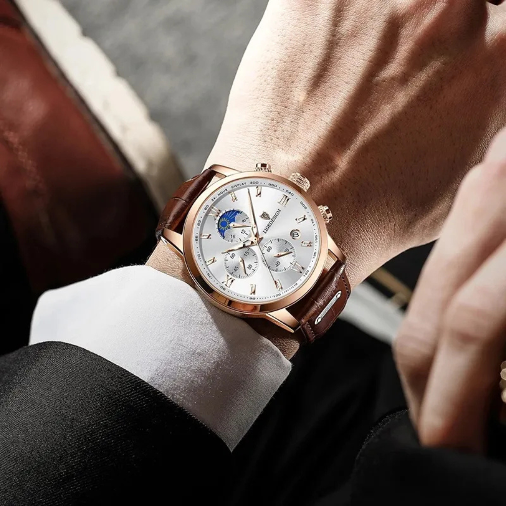 Men's Elegant Leather Strap Watch | Classic