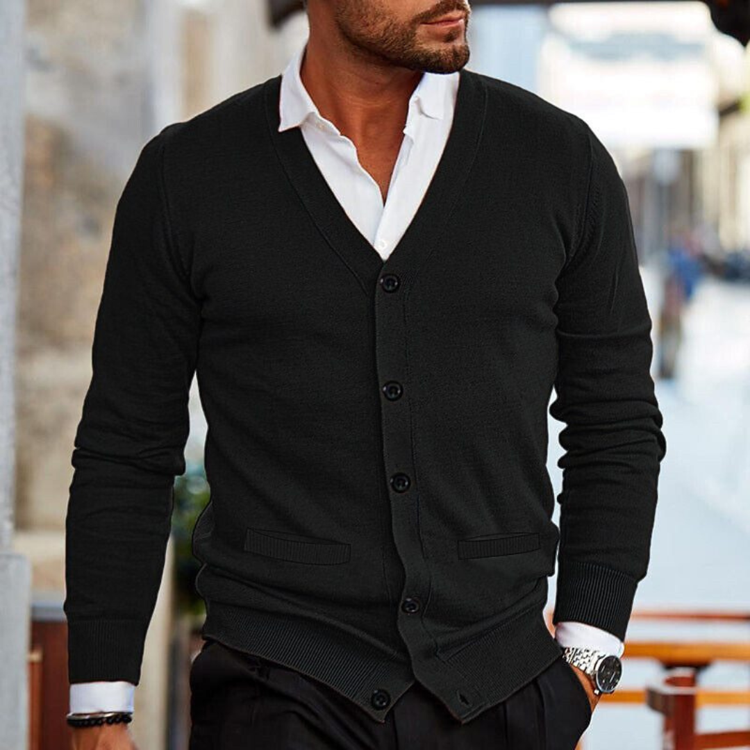 David | Men's V-Neck Cardigan | Casual