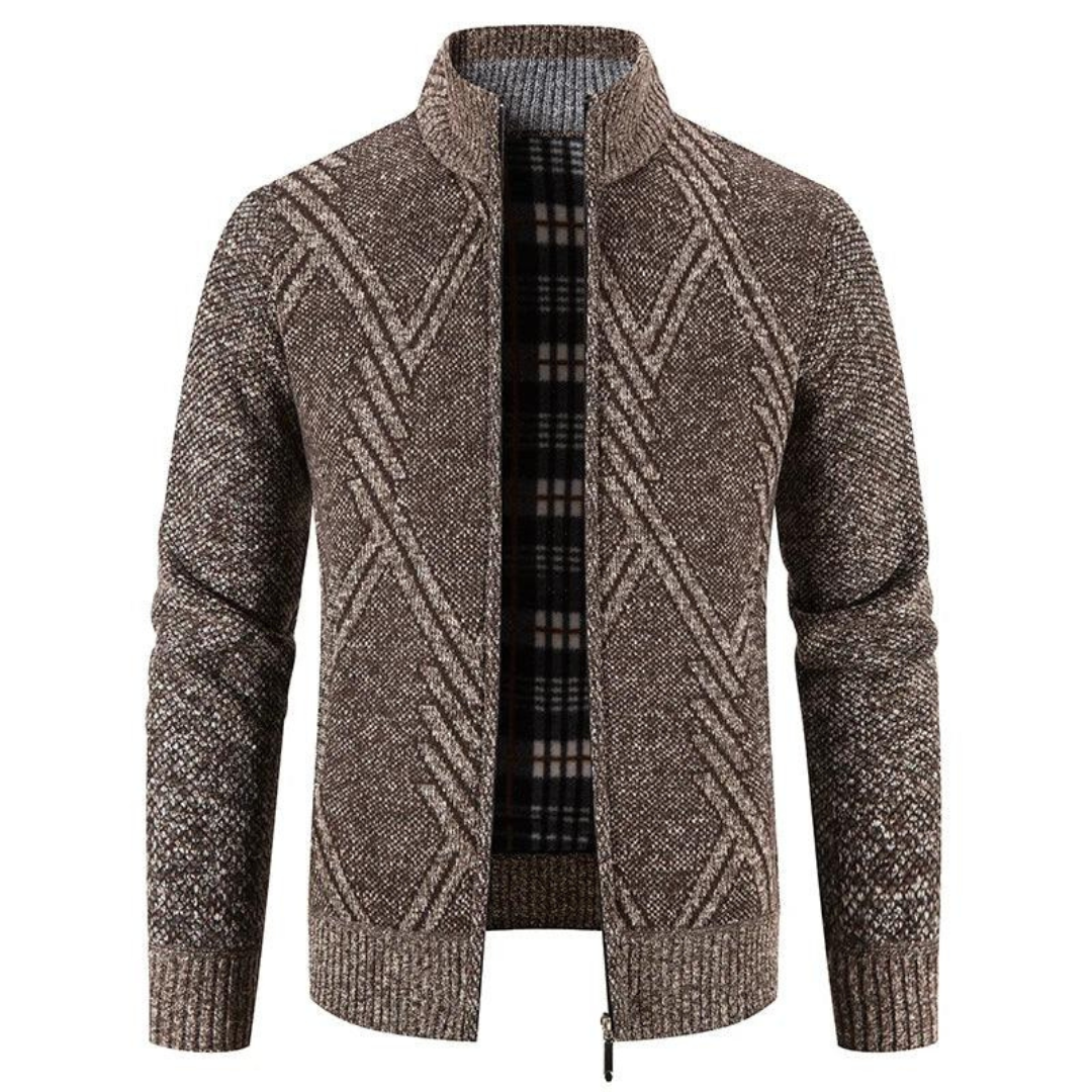 Men's Textured Zip Sweater | Knit