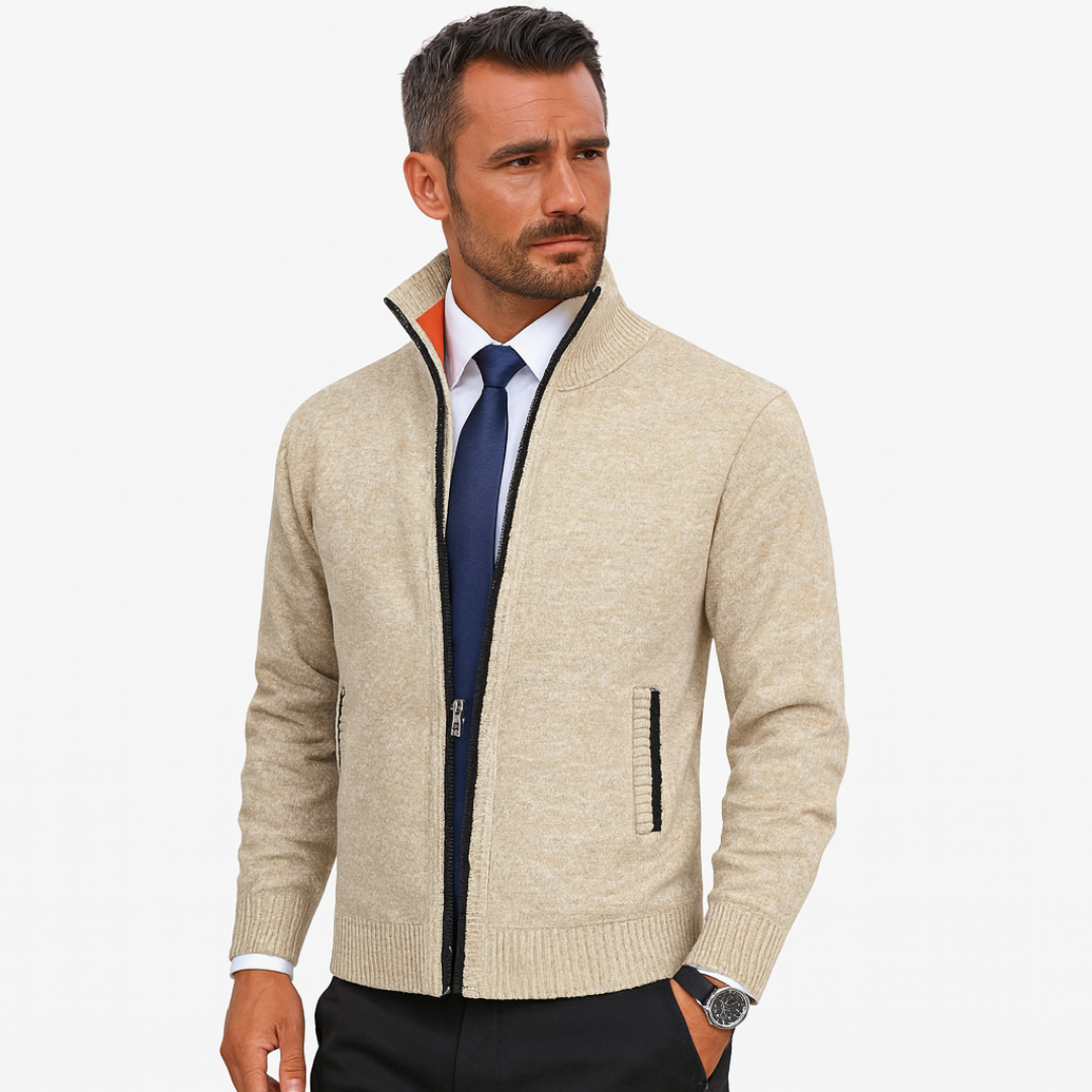 Matthew | Men's Zipper Knit Cardigan | Casual