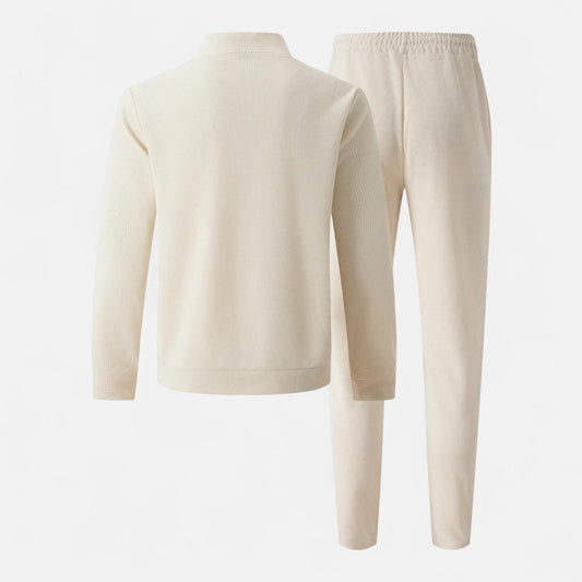 Men’s Long Sleeve Two-Piece Zipper Set – Relaxed Sophistication, All-Season Versatility
