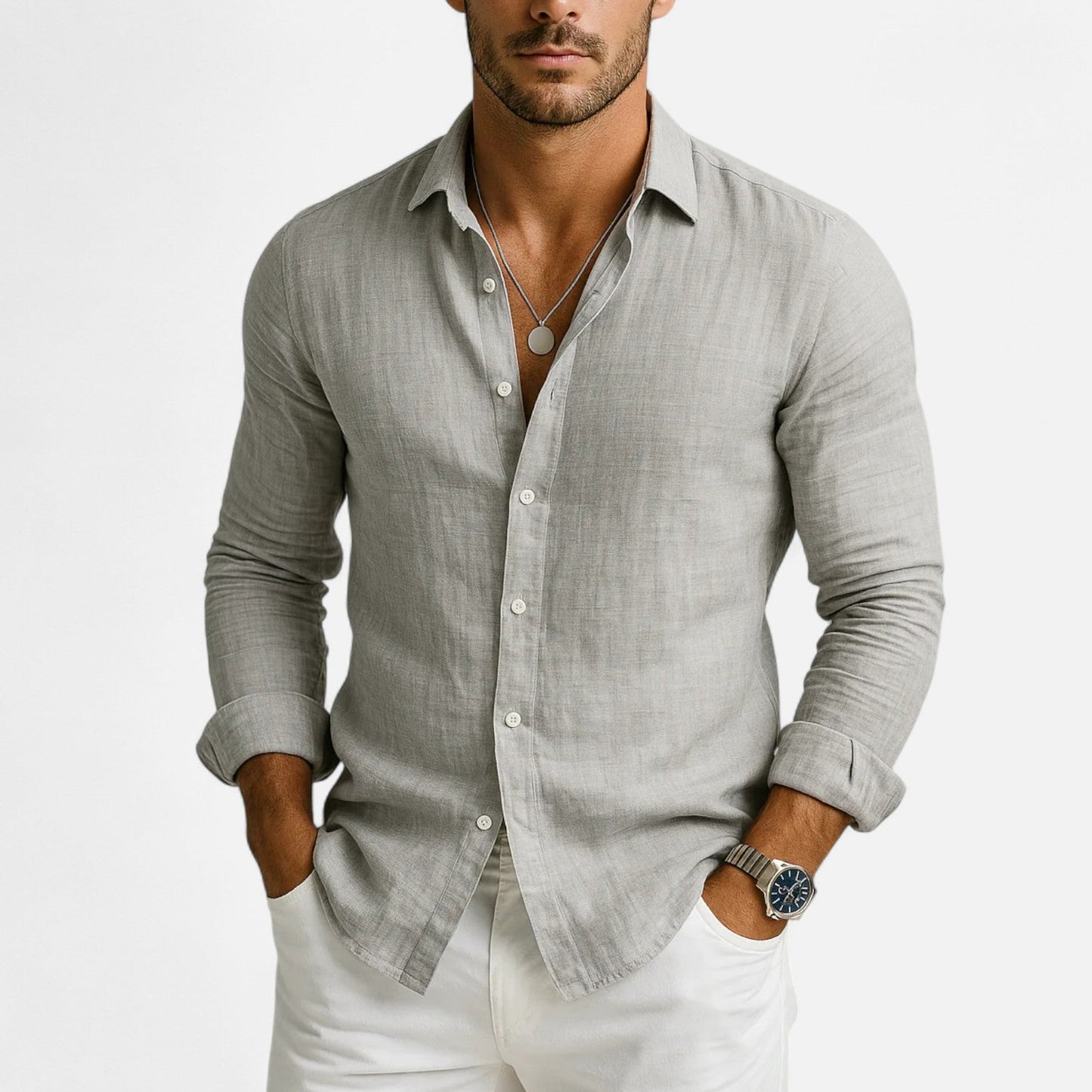 Men’s Cotton-Linen Casual Shirt – Effortless Comfort, Timeless Style
