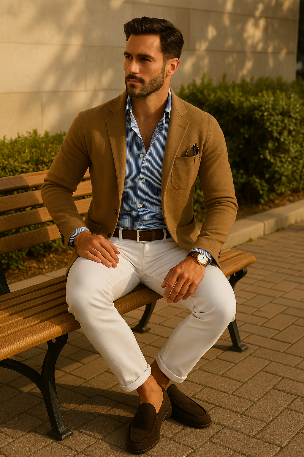 Stylish men's blazer with casual button pockets and Lapel collar