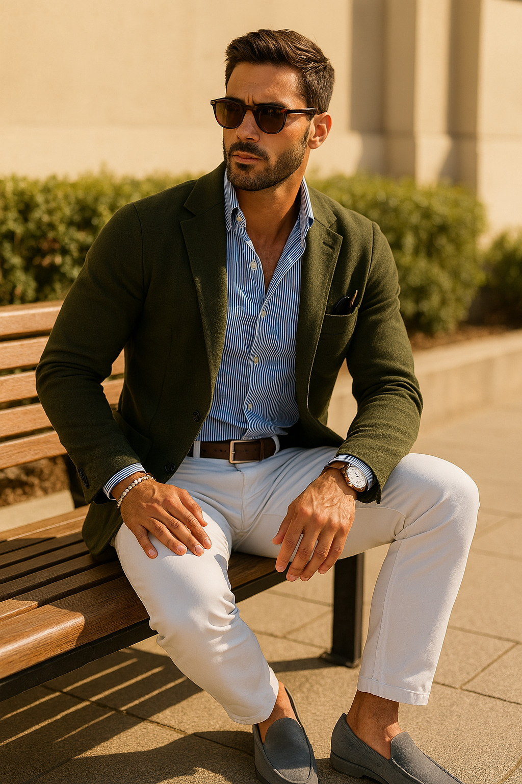 Stylish men's blazer with casual button pockets and Lapel collar