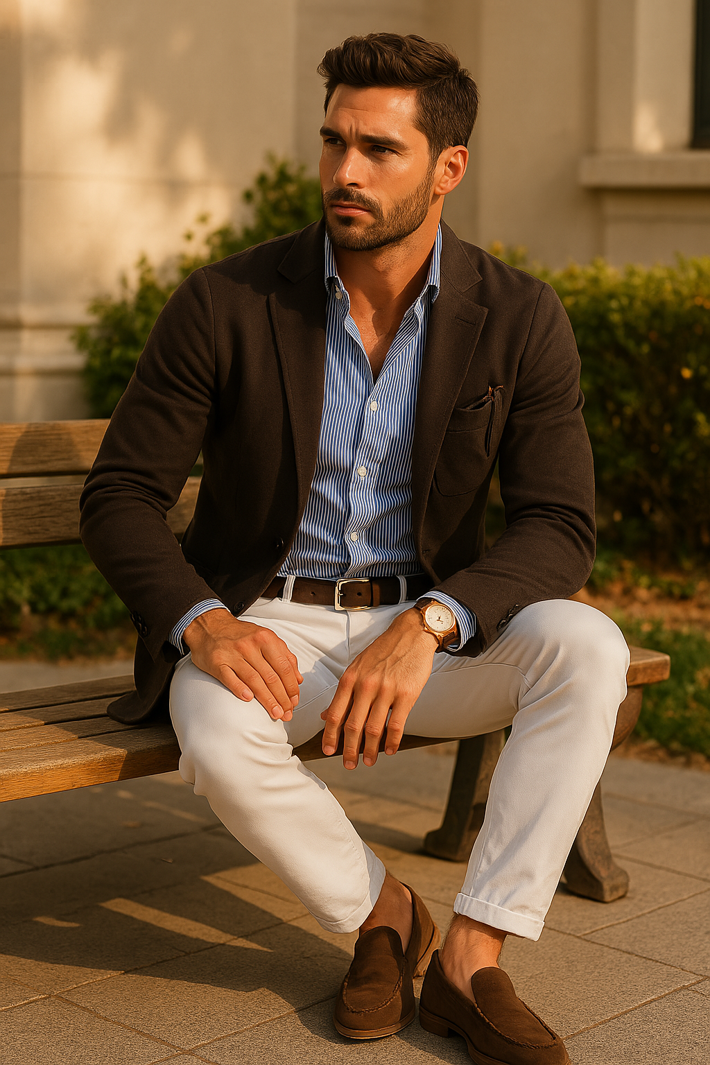 Stylish men's blazer with casual button pockets and Lapel collar