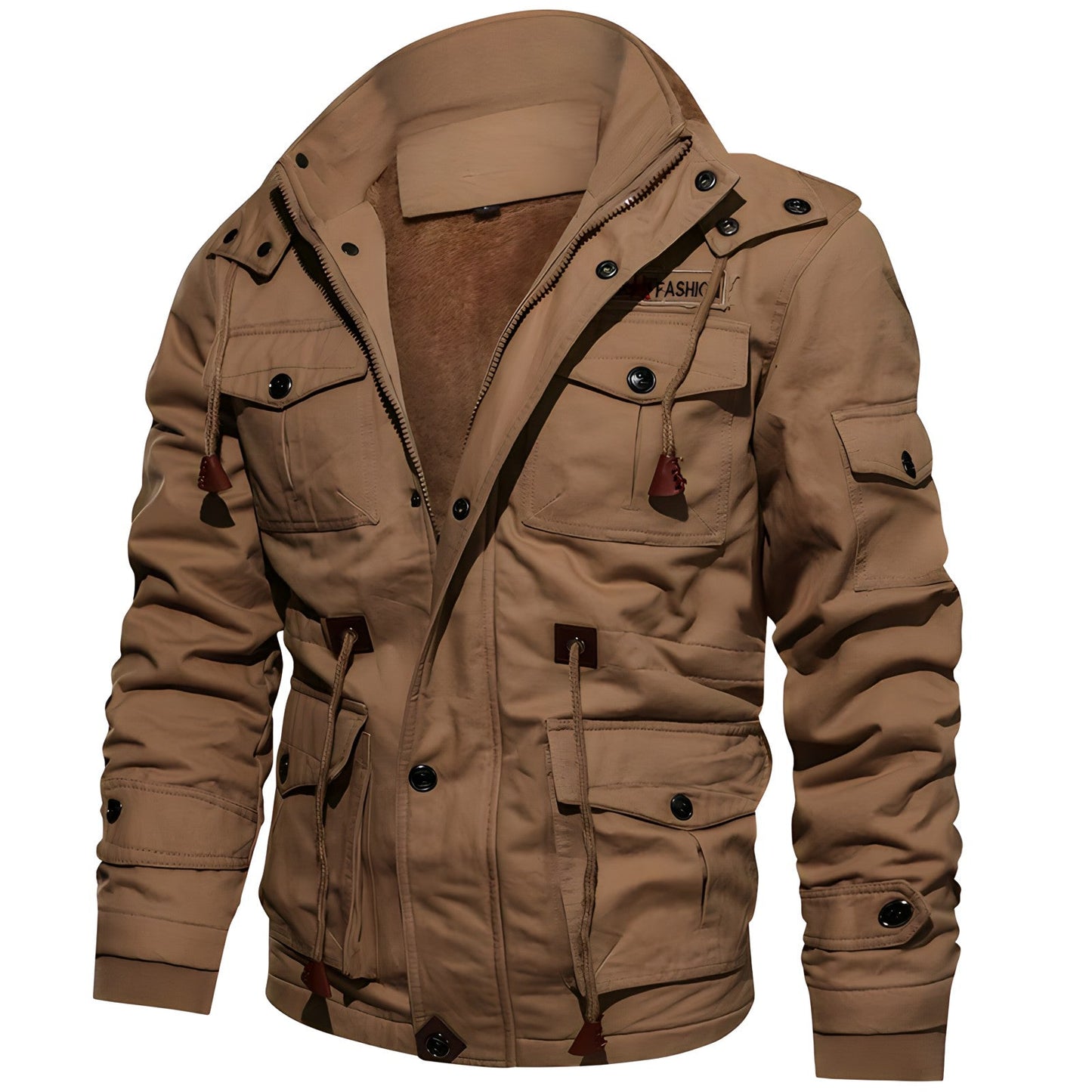 Men’s Multi-Pocket Zip-Up Military Jacket | Outerwear