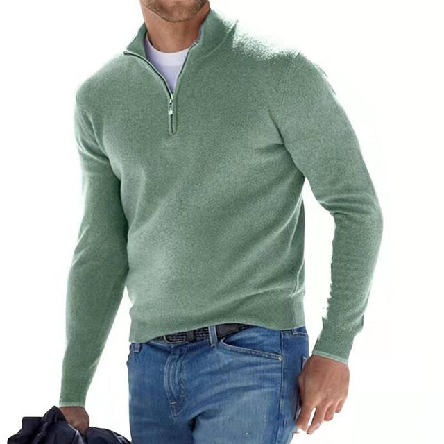 Luca | Men's V-Neck Sweater with Zipper