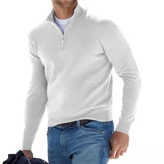 Luca | Men's V-Neck Sweater with Zipper