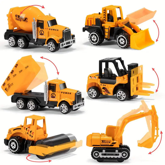 Portable Kids Construction Toy Vehicle Playset with Mini Trucks and Excavators for Imaginative Play 1