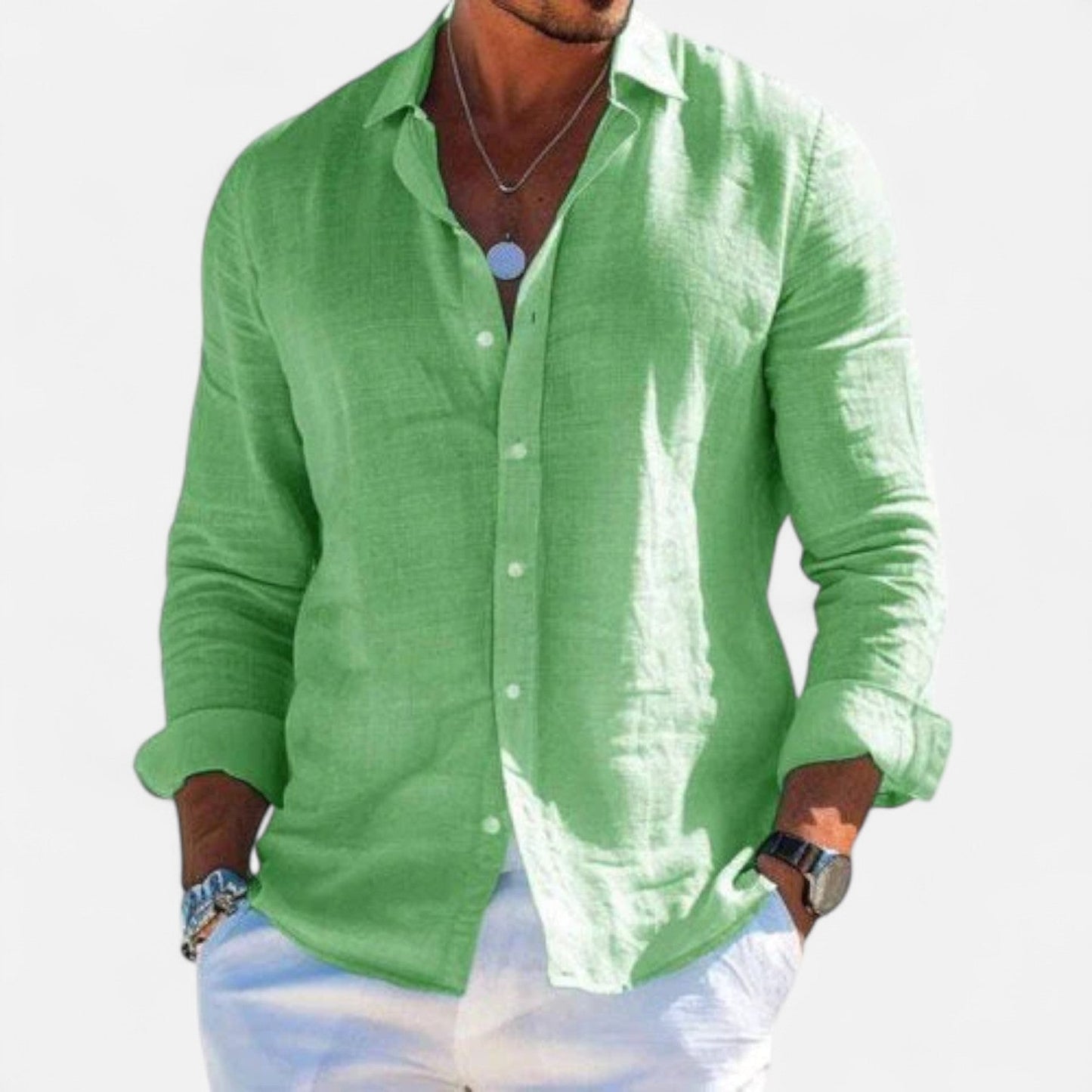 Men’s Cotton-Linen Casual Shirt – Effortless Comfort, Timeless Style