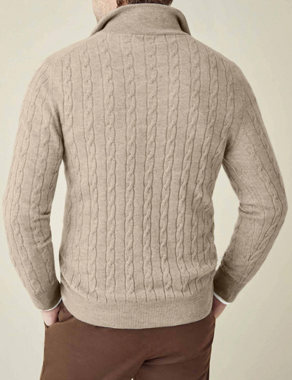 Cable Knit Zipper Sweater