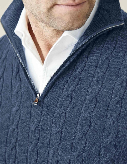 Cable Knit Zipper Sweater