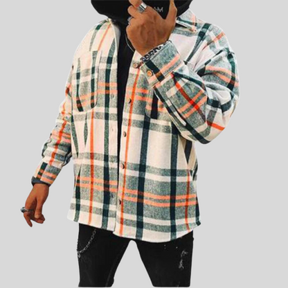 Men’s Plaid Button-Up Shirt | Casual