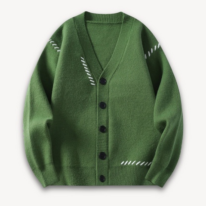 Men's Knitted Cardigan Sweater - Button-Up, Soft Wool Blend, Casual Winter Wear