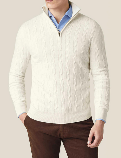 Cable Knit Zipper Sweater
