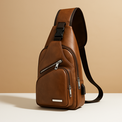 Men's Leather Sling Bag | Modern