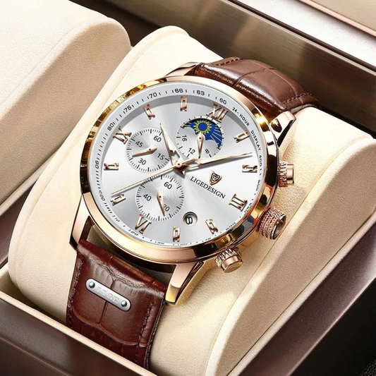 Men's Elegant Leather Strap Watch | Classic