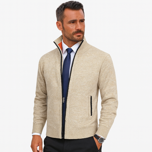 Matthew | Men's Zipper Knit Cardigan | Casual