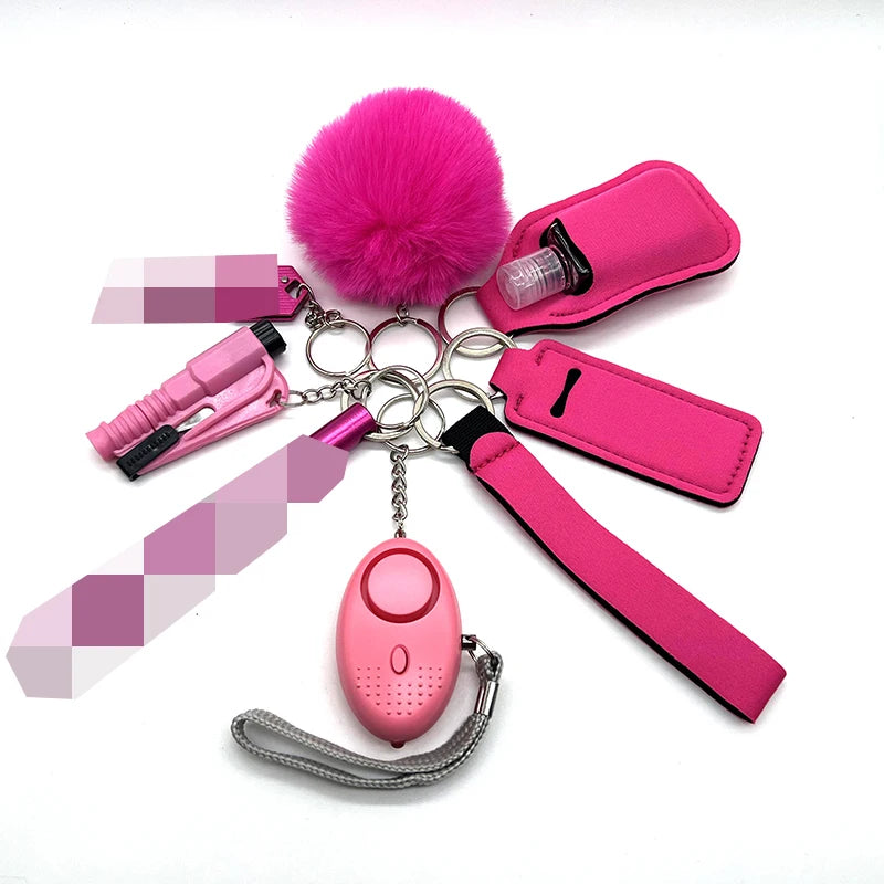 9-Piece Self Defense Kit for Women with Alarm, Whistle, and Compact Safety Tools - Portable Keychain Set 4