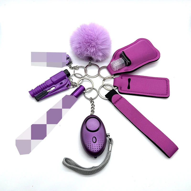 9-Piece Self Defense Kit for Women with Alarm, Whistle, and Compact Safety Tools - Portable Keychain Set 5