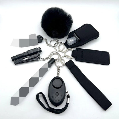 9-Piece Self Defense Kit for Women with Alarm, Whistle, and Compact Safety Tools - Portable Keychain Set 8