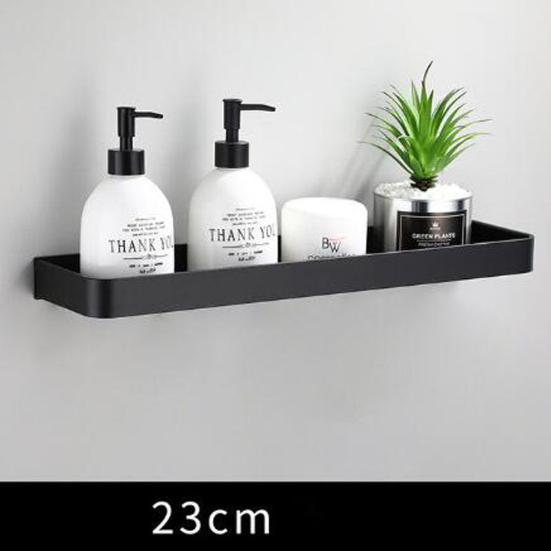 Black Space Aluminum Wall Shelf – Modern Minimalist Bathroom Storage Solution 1