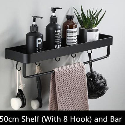 Black Space Aluminum Wall Shelf – Modern Minimalist Bathroom Storage Solution 13