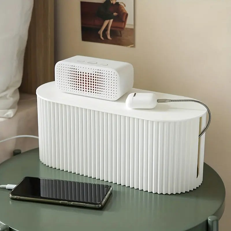 Cable Organizer Storage Box for Tidy Workspaces – Modern Design for Cords and Chargers