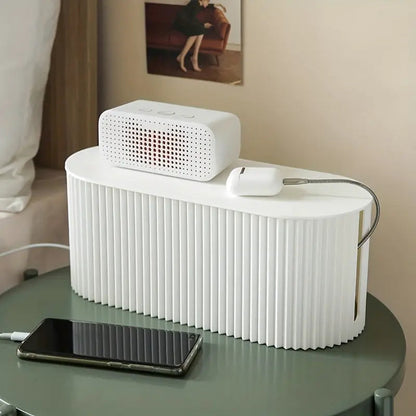 Cable Organizer Storage Box for Tidy Workspaces – Modern Design for Cords and Chargers 0