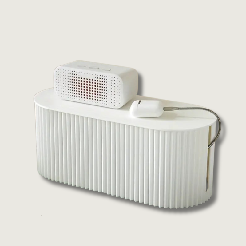 Cable Organizer Storage Box for Tidy Workspaces – Modern Design for Cords and Chargers