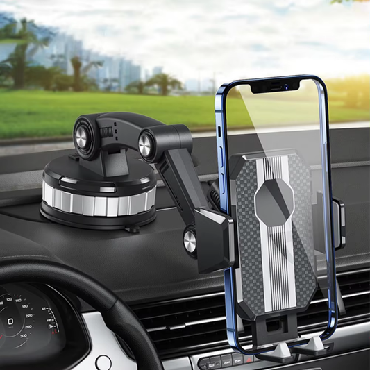 Car Phone Holder with Strong Suction Cup and 360° Rotation – One-Handed Mount for Smartphones 0