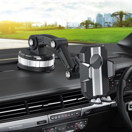 Car Phone Holder with Strong Suction Cup and 360° Rotation – One-Handed Mount for Smartphones 1