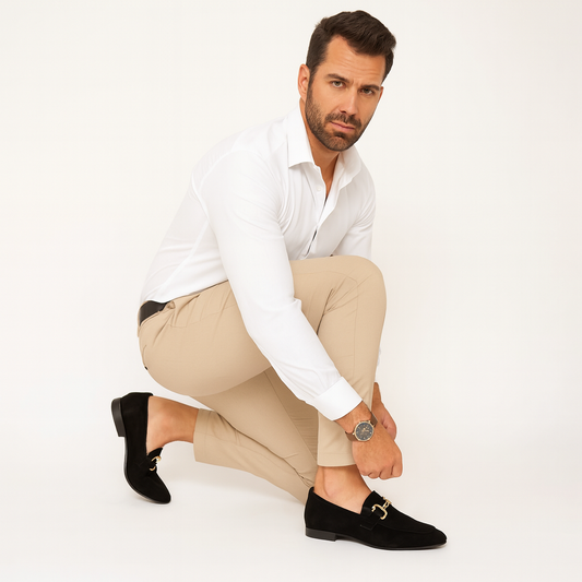 Men's Suede Loafers with Horsebit Detail