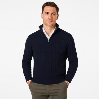 Cable Knit Zipper Sweater