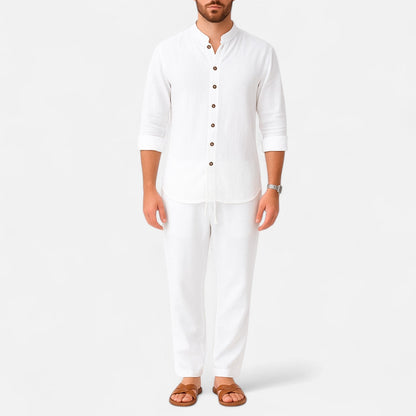 Men’s Long Sleeve Two-Piece Set – Refined Comfort, Effortless Versatility