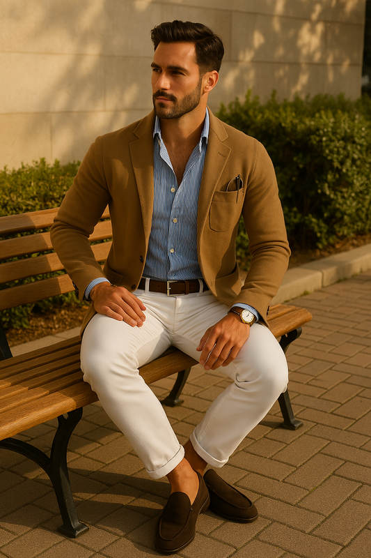 Stylish men's blazer with casual button pockets and Lapel collar