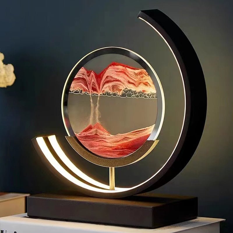 Dynamic Quicksand Table Lamp with 3D Sand Art – Modern LED Home Decor