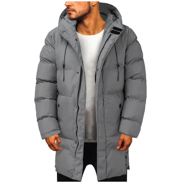 Men’s Hooded Puffer Jacket | Long
