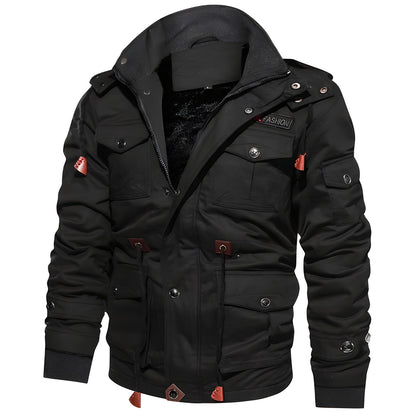 Men’s Multi-Pocket Zip-Up Military Jacket | Outerwear
