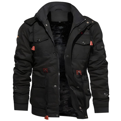 Men’s Multi-Pocket Zip-Up Military Jacket | Outerwear