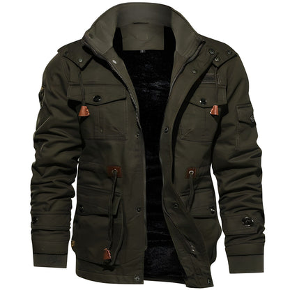 Men’s Multi-Pocket Zip-Up Military Jacket | Outerwear