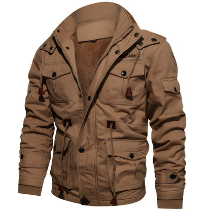 Men’s Multi-Pocket Zip-Up Military Jacket | Outerwear